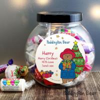 Personalised Paddington Bear Christmas 250g Sweets Jar Extra Image 2 Preview
